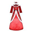 Proumhang Women Christmas Costume Mrs Santa Claus Sexy Dress Adult Female Fancy Dress Deluxe Velvet Christmas Queen Cosplay Party Costume Suit Red XXXL