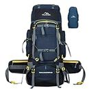 TRAWOC Trailmaster 80L Rucksack Bag for Men & Women, Large Water Resistant Trekking Hiking Bag Travel Backpack, Navy Blue, 3 Year Warranty