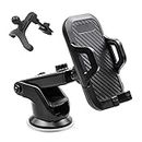 Universal Cell Phone Holder for Car [Solid & Durable] Car Phone Holder Mount for Dashboard Windshield Air Vent Long Arm Strong Suction for iPhone, Samsung, Moto, Huawei, Nokia, LG, Smartphones Cell Phone Car Mount Thick Case Heavy Phones Friendly