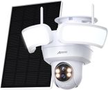 ANRAN Flutlicht Solar Überwachungskamera Wireless Wifi 360° PTZ 3MP 4X Zoom