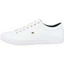 Tommy Hilfiger Baskets Homme Semelle Cuvette Essential Leather Chaussures, Blanc (White), 43 EU