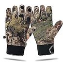 EAmber Camouflage Hunting Gloves Full Finger Gloves Warm Windproof Gloves with Anti-Slip Palm Camo Realtree Glove Archery Accessories Hunting Outdoors for Men and Women