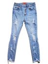 Wax Jeans 'Butt I Love you' Distressed Skinny High-Rise Denim Blue Wash Jeans 28