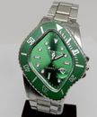 Men's Quartz Green Silver Tone Crash 42mm Watch Wristwatch Distorted Novelty Gag