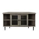 48" Wood Corner Fireplace Media  TV Stand Console  - Grey Wash