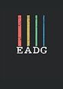Cuerdas de bajo EADG: Cuaderno de líneas forrado, DIN A4 (21 x 29,7 cm), 120 páginas, papel color crema, cubierta mate
