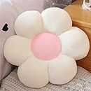 Morbuy Flower Shaped Plush Pillow Cushion Chair Seat Pad, Fluffy Soft Cute Flowers Cushion Floor Tatami Seating Pillow, Bedroom Sofa Reading Corner Decor (30cm/11.8inch,Crystal Velvet White)