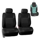 FH Group Premium 3D Air Mesh Front Set Car Seat Covers Solid Black Front Set with Gift - Universal Fit for Cars, Trucks & SUVs (FB068102)