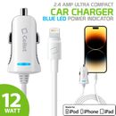 Fast Charging Apple MFi Certified iPhone / iPad Car Charger Lightning USB Cable