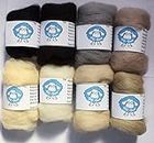 FILZ FUNK Set of 8 Colors Fibre Yarn Roving Wool for Needle Felting Hand Spinning DIY, Medium (Friend Furry)