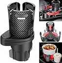 YORWAN Dual Car Cup Holder Expander Adapter 2 in 1 Multifunctional Vehicle Mounted Water Cup Holder Beverage Drink Placement Round Food Stand Extendable Water Bottle Holder Auto Interior Accessories
