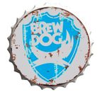 Letrero retro de exhibición de pared Brew Dog Beer Lager tapa de botella de metal tapa de bebida azul 40 cm