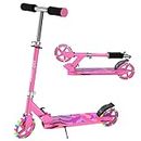 IMMEK 2 Wheels Kick Scooter, Foldable Scooter for Kids, Suitable for Girls and Boys at the Age of 4+, LED Light PU Wheels, Height Adjustable Pedal Scooter, Maximum Weight up to 80 kg
