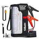 HPBS Jump Starter with Air Compressor - 2500A Car Jump Starter with 150 PSI Tire Inflator for Up to 8.0L Gas and 6.5L Diesel Engines, 12V Portable Jump Starter Box with LCD Display (2500A)