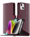 AICase for iPhone 14 Plus Wallet Case with [RFID Blocking] Leather Flip Folio Strong Magnetic Closure Protective Cover Credit Card Holder Kickstand Men Women for iPhone 14 Plus 6.7"_1 Burgundy