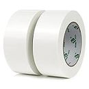BOMEI PACK White Duct Tape Waterproof, Strong Tape Grips 2Rolls 8.3Mil x1.88inch x 30yds, Residue Free for Crafts and Repair