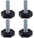 Adjustable Levelling Feet - Set of 4 - M8 Thread with 25mm Hexagon Foot - Ideal for Furniture, Appliances and Small Equipment