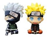 Blue Aura Polyvinyl Chloride Naruto Action Figure Kakashi & Naruto-Pack of 2 Height 6.5 Cm for Car Dashboard Decoration Office & Study Table Things | Assembly Required (6.5Cm Naruto Kak) B
