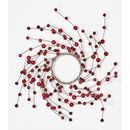 1.5" Mixed Bead Candle Ring, Red, Set of 2 - 5