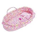 June Garden Cozy Dream Doll Bassinet - Baby Doll Portable Carrier - Fits for American Girl Dolls up to 18" - Soft Pillow & Safety Buckle Included