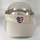 Disney Accessories | Disney Mickey Mouse Adjustable Adult Sun Visor Cap Embroidered Logo Usa Flag | Color: Red/Tan | Size: Os