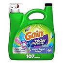 Gain + Odor Defense Liquid Laundry Detergent Super Fresh Blast Scent 154 fl oz 107 Loads HE Compatible