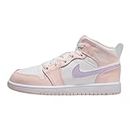 Air Jordan 1 Mid Pre School Pink Wash/Violet Frost-White FD8781-601 1Y