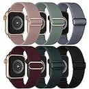 Stretchy Solo Loop Bands Compatible with Apple Watch Band 38mm 40mm 41mm 42mm 44mm 45mm, Adjustable Braided Elastic Nylon Women Men Wristbands Straps for iWatch Ultra 2, Series 9/8/7/6/5/4/3/2/1/SE
