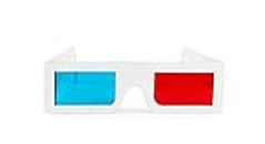 SIC ® 3D Paper Glasses for Movies, Red and Cyan Lens in White Frame Anaglyph Cardboard - Folded in Protective Sleeve, for Home Theater 3D DVDs Video Games Comics Publications Internet Images, 10 Pairs