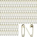 SZCXDKJ 100 Pieces Safety Pins - Mini Pins 18mm Brass Metal Sewing Art Craft Size Tiny Tag Dress Pin (Gold)