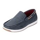 CHERRY POPO Boys Loafers Kids Casual Boat Shoes School Boys Dress Shoes-Bu-01 Blue