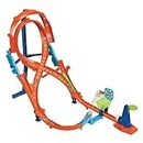 Hot Wheels Track Set with 1 Hot Wheels Car, Tall Figure-8 Track for Race & Stunting, Connects to Other Hot Wheels Tracks, Folds for Convenient Storage