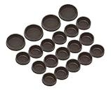 20pc Set Brown ABS Plastic Carpet Castor Cups for Securing Furniture Legs and Feet - Great to Protect Carpet & Hard Wood Floors from C