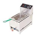 Kiran Enterprise Stainless Steel 8 Liter Deep Fryer Electric & Gas for Restaurant and Kitchen and commercial Use
