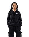 Nike Women's NSW Fleece Hoodie Full Zip Varsity, Black/Black/White, X-Large