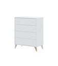 FRS, Comoda con 4 Cajones para Dormitorio Liss en Color Blanco Artik, 77,5 cm (A