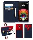 ACM Magic Magnetic 2 in 1 Leather Flip Case/Back Cover Compatible with Lg X Power K220dsz Mobile Flap Navy Blue