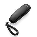 Hola! TF 510 Corded Landline Phone, Wall/Desk Mountable, Clear Call Quality, Compact Design, Redial/Mute/Hold Function (Made in India) (Black)