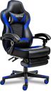 Video Racing Gaming Chair - with Footrest for Adults PU Leather High Back Adjust