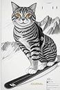 Mountain Cat Adventures: A 6x9 Journal for Skiing Enthusiasts 120 Pages, Grid Paper for Your Notes and Sketches