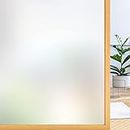 rabbitgoo Window Film Privacy Film for Glass Windows, Frosted Window Film Static Cling without Glue for Bathroom Home Office Matt 44.5x200 cm