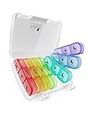 Fullicon Weekly Pill Organizer, Pill Organizer 3 Times A Day for Travel, Spill Proof Pill Holder 7 Day, Large Pill Organizer for Medicine, Vitamin, Fish Oil, and Supplement (Clear Rainbow)