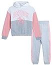 Reebok Girls' Sweatsuit Set - 2 Piece Fleece Hoodie and Jogger Sweatpants (Size: 7-12), Quartz Pink, 8