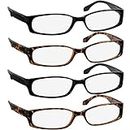 TruVision Readers Fashion Reading Glasses 5.00 2 Black 2 Tortoise F503 (4 Pack)