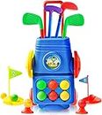 Toddler Golf Set Spielzeug für Kinder, Upgrade Golf Koffer Spiel Spiel Set mit 4 bunten Golfschläger 6 Bälle 2 Praxis Löcher und eine Putting Matte Spielzeug für Jungen Mädchen