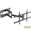 Full Motion Long Arm TV Wall Mount with 40-inch Extension, TV Wall Mount Bracket Fits Most 43-80 inch Flat&Curved LED Screen TVs, Swivel Tilt Arm Extension with Max VESA 800x400mm, Holds up to 110lbs