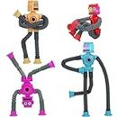 Pop Tubes, Robotics Fidget Tubes Sensory Toys Pack, Toddler Sensory Toys Imaginative Play & Stimulating Creative Learning (4PCS Robotics Pop Tubes)