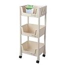 Rolling Storage Cart, Rolling Book Cart, Cosmetic Stationery Storage Holder, Multi-Functional Rolling Shelf for Living Room Organization