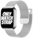 FOLX FMS1210 Metal Stainless Steel Milanese Magnetic Straps / Heavy Chain Bands Compatible With Apple iWatch Band For Men Women Unisex, Replacement Straps 49mm 45mm 44mm 42mm 41mmm 40mm 38mm For iWatch Series Ultra/8/7/6/5/4/3/2/1/SE/SE2【 👉 Only Strap For Apple iWatch ⌚ Watch NOT Included 】 (38MM 40MM 41MM, SILVER)