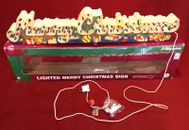 Vintage Holiday Leisure 1994 Lighted Merry Christmas Sign w/ Box Tested Read